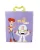 Purple biodegradable soft loop packaging bag with character print