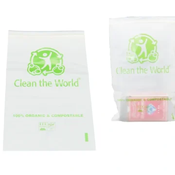 Resealable compostable zipper bag with eco label