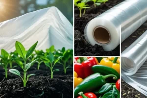 pbat-flexible-applications-collage ‣ Plastic bag manufacturer & Supplier in Vietnam ‣ HAPLAST PBAT applications in compostable films, agricultural mulch, and packaging.