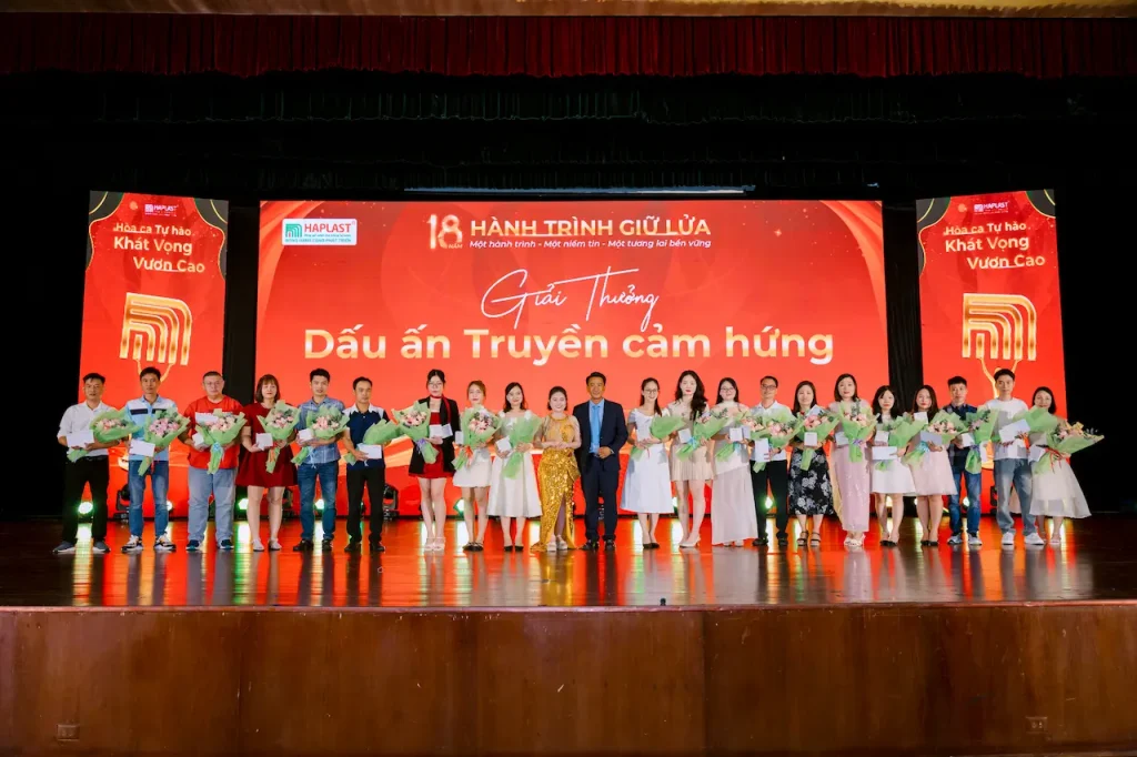 haplast ‣ Plastic bag manufacturer & Supplier in Vietnam ‣ HAPLAST Keeping the Flame Alive" at Haplast's 18th-anniversary event.